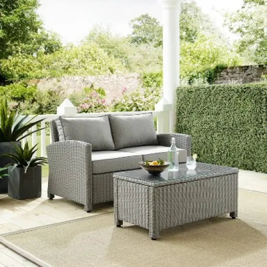 Bradenton Outdoor Wicker Sofa & Coffee Table Set - Crosley
 image {4}