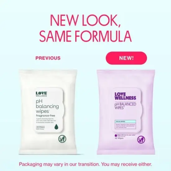 Love Wellness pH Balanced Wipes for Sensitive Care Unscented image {8}