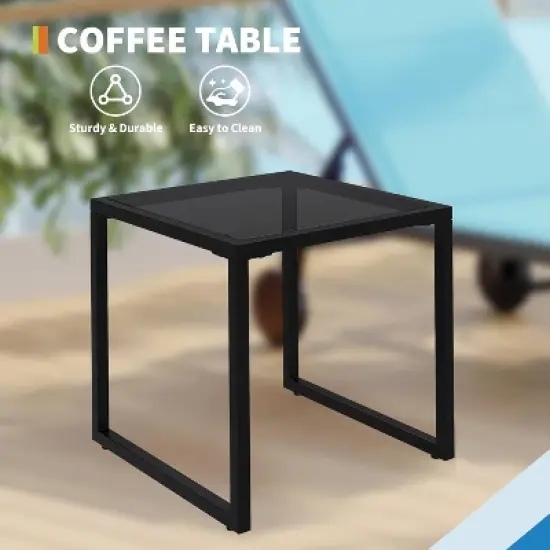 3 Piece Outdoor Chaise Lounge Chair Set, Patio Pool Chairs with Backrest, Wheels, Outdoor Furniture with Side Table for Deck, Garden, Beach image {3}