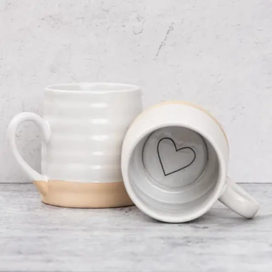 Hidden Message Heart Mug Stoneware 24 oz image {1}