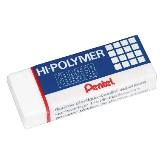 Pentel Hi-Polymer Block Eraser White 3/Pack ZEH10BP3K6 image {1}