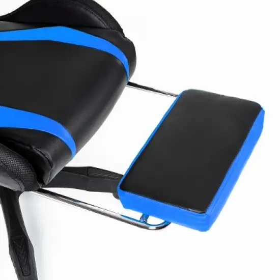 Hoffree Upholstered Massage Gaming Chair Smart Value Ergonomic Office PC Chair with Bluetooth Speaker & RGB Light image {10}