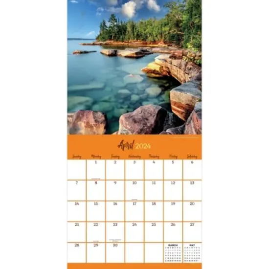 TF Publishing 2024 Wall Calendar 12"x12" Michigan image {1}