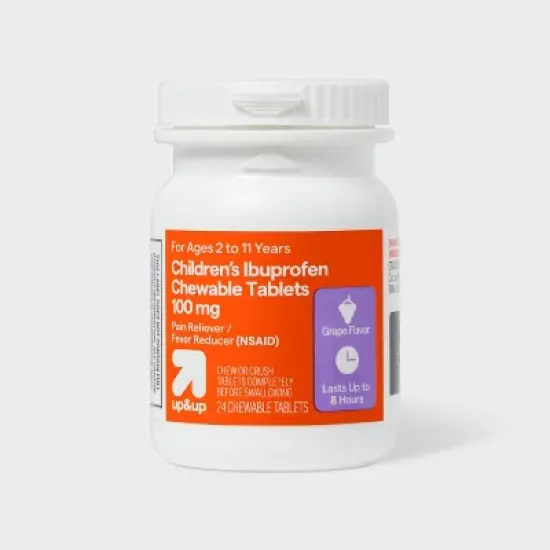 Junior Strength Ibuprofen (NSAID) Pain Reliever & Fever Reducer Chewable Tablets - Grape - 24ct - up&up&trade; image {3}