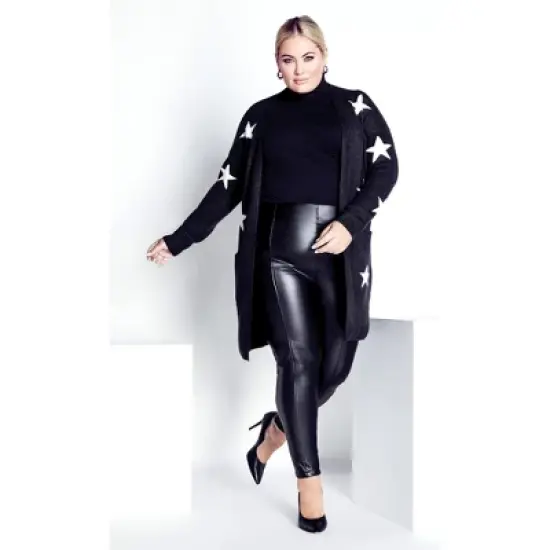 Women's Plus Size Starry Cardigan - charcoal marle | EVANS image {1}