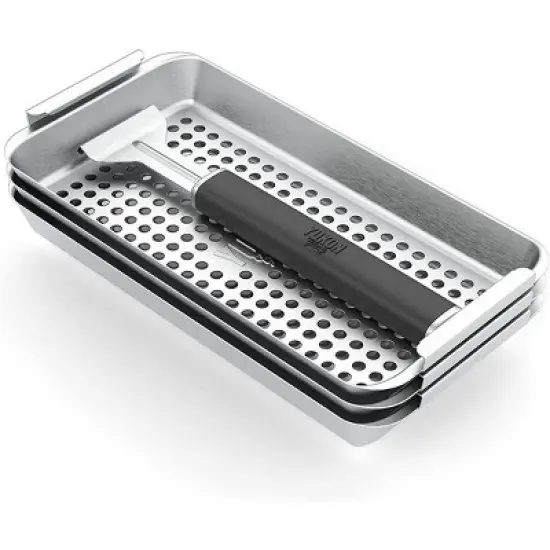 Yukon Glory Triple Grill Basket Set With Clip-On Handle, Perfect For Grilling Fish, Veggies and Meats image {1}