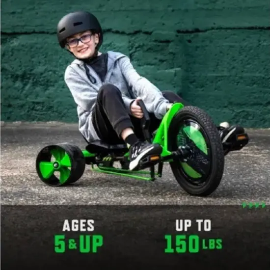Huffy 16" Green Machine Drift Trike - Adjustable Seat Age 5+ - Green image {16}