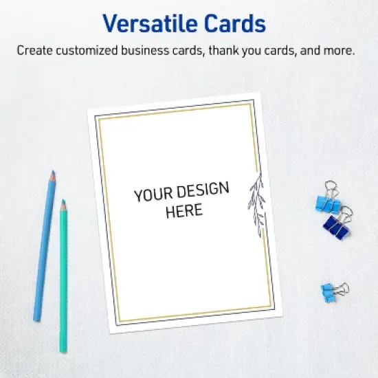 Avery 5" x 7" Cards, Gold & Navy Border with Florals, 20 ct image {5}