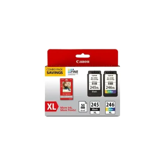 Canon PG-245XL/CL-246XL Ink Cartridge - Black/Tri-Color: High Yield, 2 Pack image {7}