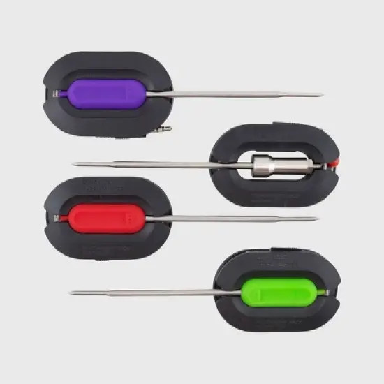 Wireless Probe Grill Thermometer Silver - BBQ Dragon: 4 Probes, LCD, Heat-Resistant image {2}