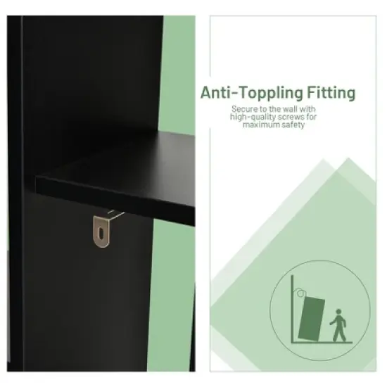 Costway 8-Shelf Bookcase Modern Tree Bookshelf Storage Decor Freestanding White/Black image {7}