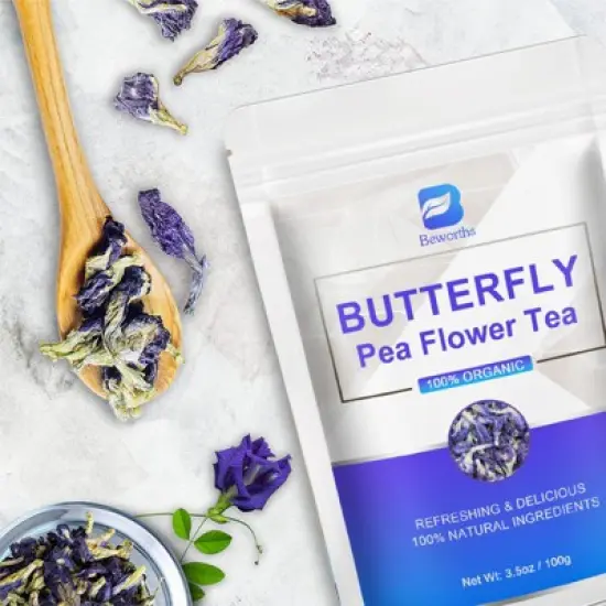 B Beworth Nature Organic Butterfly Pea Flower Tea, 50g image {1}