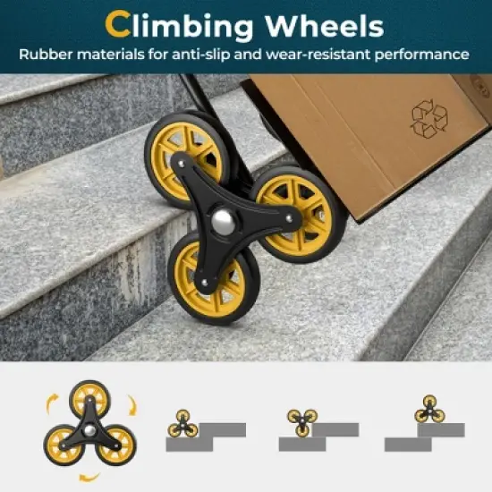 Costway Stair Climber Hand Truck with Telescoping Handle and Rubber Wheels 350 Lb Capacity image {7}