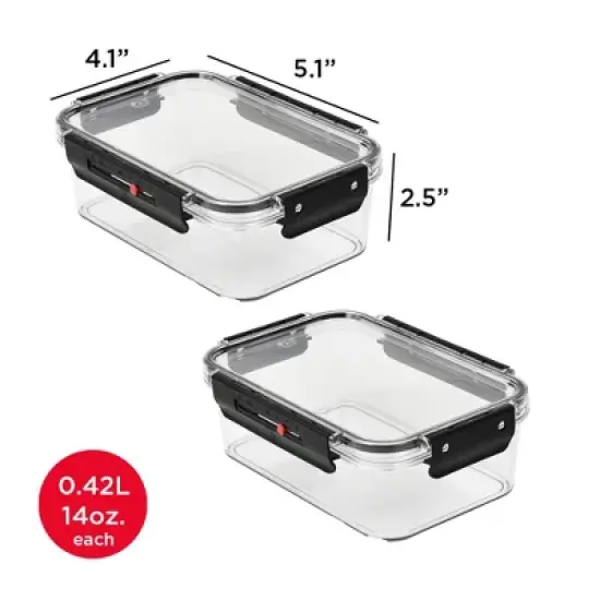 SharpChef Airtight Food Storage Container with Easy locking lids, Date Indicator, Leakproof,BPA-Free (0.45L) image {3}