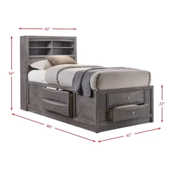 Madison Storage Bed Gray - Picket House Furnishings image {4}