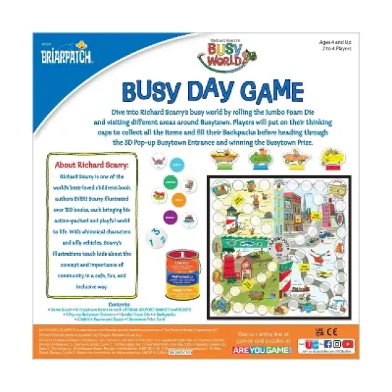 Briarpatch Richard Scarry's Busy Day Game: Educational Board Game for 2-4 Players, Includes Cards and Die image {1}