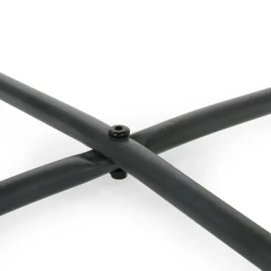 CAVINAS Outdoor Accent Table with Contemporary Symmetrical Design, Patio Side Table with X-Shaped Crossing Legs, Modern Steel Outdoor End Table image {4}