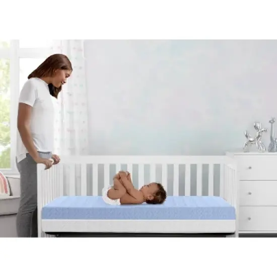 Delta Children Breathe Mattress - Breathable Baby Crib and Toddler Mattress with Cloud Core image {1}