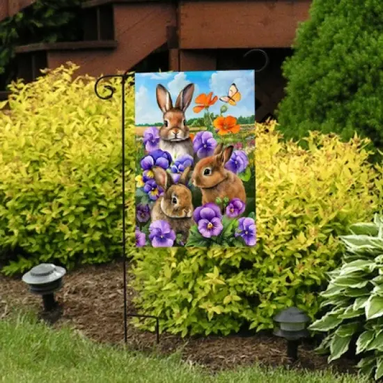 Briarwood Lane Spring Garden Flag 12x18 For Outdoor Spring Bunny Trio For Spring Garden Flag Flags For Outside image {3}