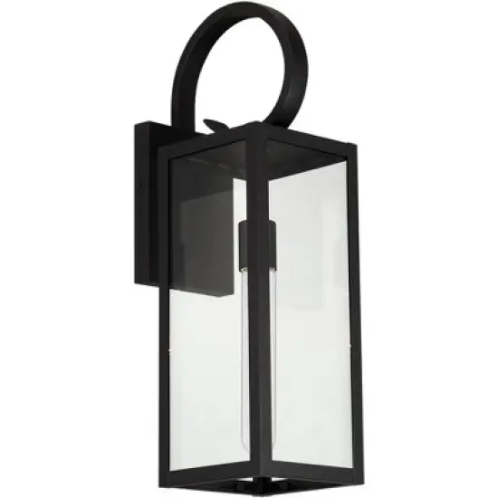 John Timberland Modern Outdoor Wall Light Fixtures Set of 2 Deep Black 21" Clear Glass for Post Exterior Barn Deck House Porch image {4}