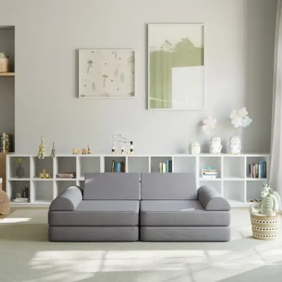 Flash Furniture Marlowe Modular Kids Play Couch with 6 Soft Foam Sectional Sofa Pieces image {16}