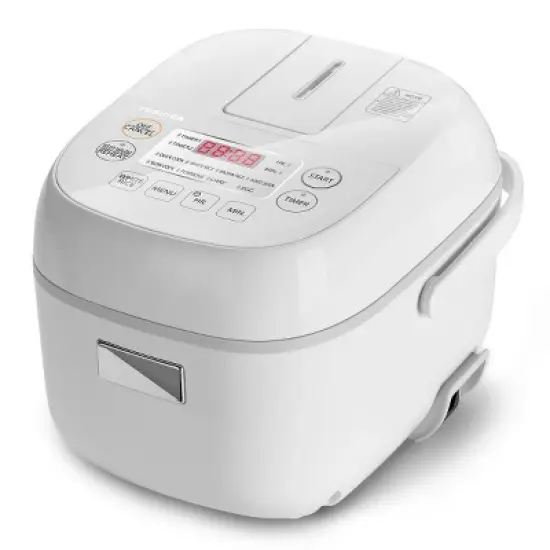 Toshiba Rice Cooker (3 Cups Uncooked, 6 Cups Cooked) with Fuzzy Logic Technology, White image {6}