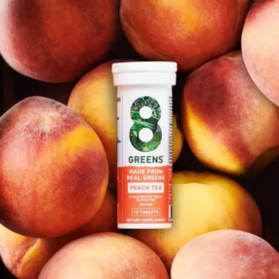 8Greens Effervescent Tablets Dietary Supplement - Peach Tea - 10ct image {1}