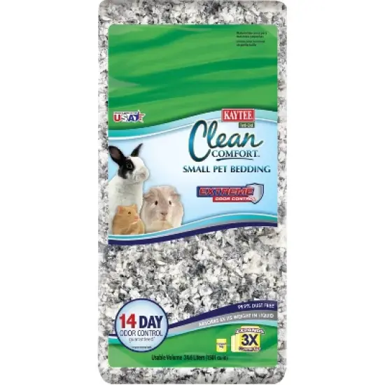 Kaytee Clean Comfort Rabbit, Guinea Pig, Chinchilla, Gerbil and Hamster Low Dust and Extreme Odor Control Pet Bedding - White - 24.6L/2.5lbs image {3}
