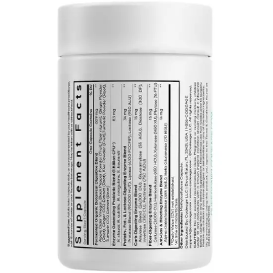 Codeage Fermented Digestive Enzymes, Probiotics, Prebiotics, Fermented Organic Botanicals - 30 ct image {1}