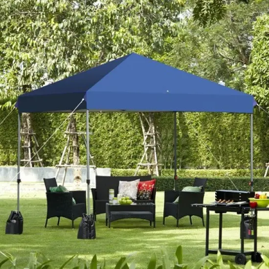 Costway 8x8 FT Pop up Canopy Tent Shelter Wheeled Carry Bag 4 Canopy Sand Bag image {3}