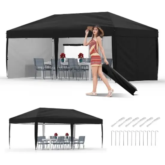 3x6 Meter Instant Canopy Tent, UV Protection Beach Shelter with Sandbags & Wheeled Case, Portable Event Tent for Camping, Outdoor Parties image {7}