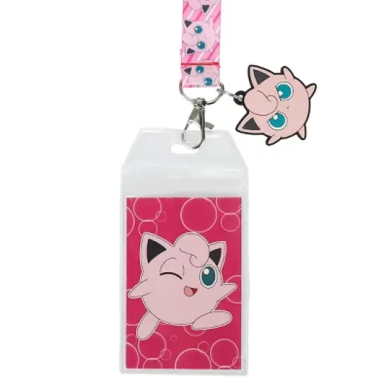 Pokemon Jigglypuff Lanyard with Neck Breakaway and Metal Charm image {1}