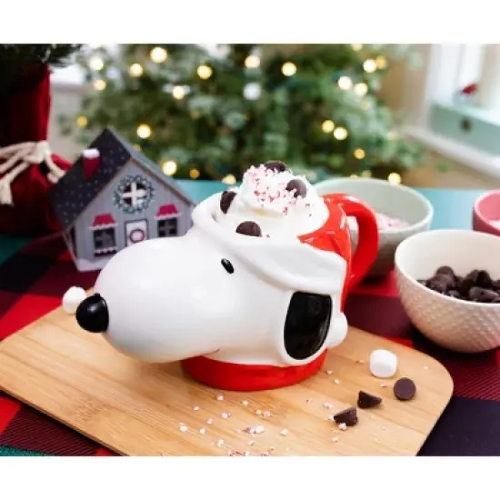 Silver Buffalo Peanuts Snoopy Christmas 3D Sculpted Ceramic Mug | Holds 20 Ounces image {4}