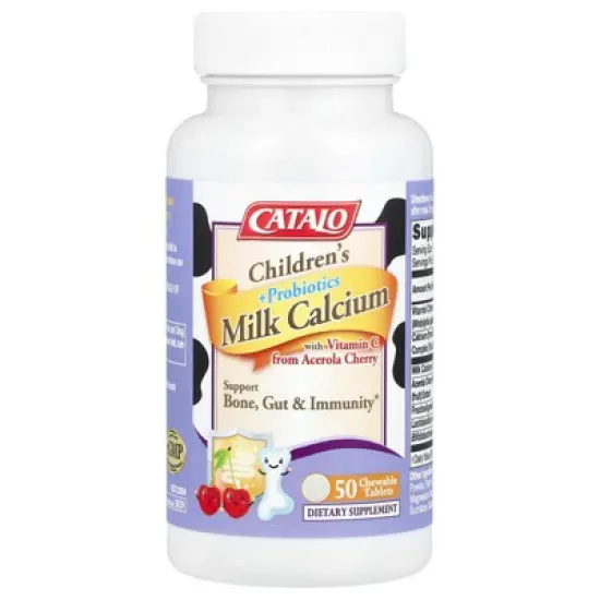 CATALO Children's Milk Calcium + Probiotics with Vitamin C , 50 Chewable Tablets image {2}