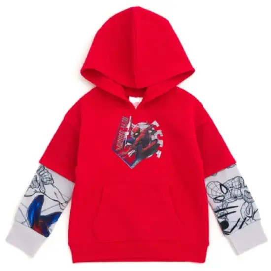 Marvel Spider-Man Fleece Hangdown Hoodie Toddler to Big Kid image {5}