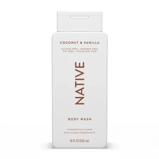 Native Body Wash for Men - Coconut & Vanilla - Sulfate Free - 18 fl oz image {12}