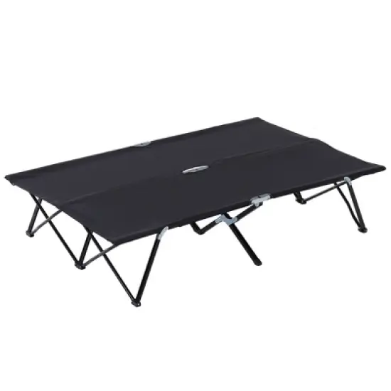 Outsunny 2 Person Folding Camping Cot, Portable Sleeping Cot with Carry Bag image {8}