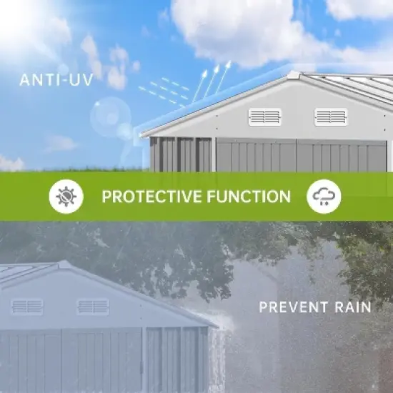 Metal Outdoor Storage Shed - Waterproof, Uv-Resistant Garden Shed with Updated Frame Structure, for Backyard,Garden,and Patio image {3}