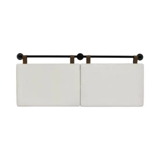 Full/Queen Charlie Boucle Kids' Headboard Cream - Nathan James: Wall Mounted MDF Upholstered Headboard image {2}