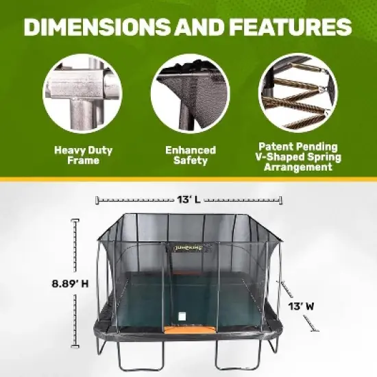 HomeStock 13' x 13' Heavy Duty Square Trampoline image {1}