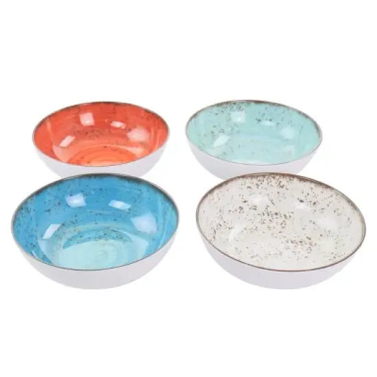 Elama Pryce 12 Piece Melamine Dinnerware Set is Assorted Colors image {2}