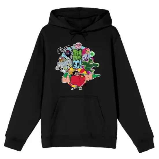 Teen Titans Go to the Movies Heroes Charging Men's Black Sweatshirt image {6}