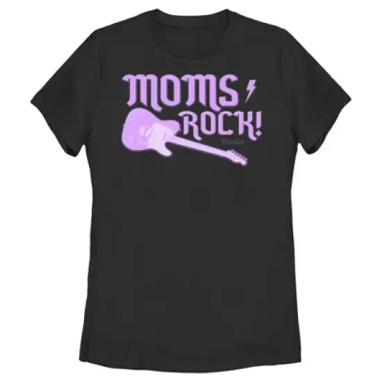 Women's Fender Moms Rock Purple Guitar T-Shirt image {3}
