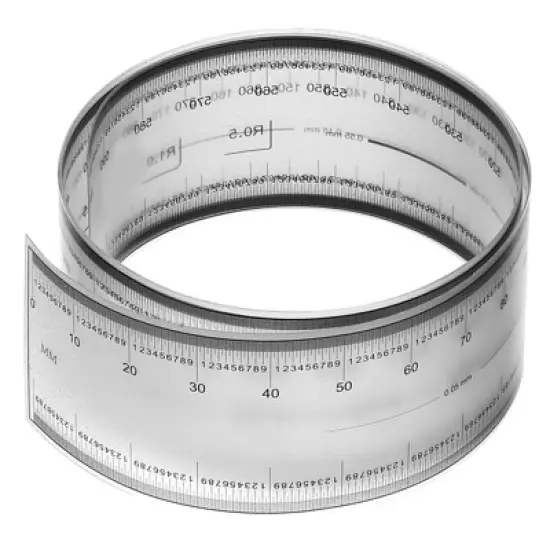 Unique Bargains PET Plastic Film Flexible Ruler with R Angle and Width Lines image {8}
