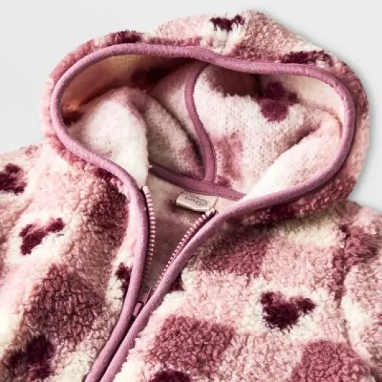 Baby Girls' Disney Mickey Mouse & Friends Printed Zip-Up Sweatshirt - White/Purple image {2}