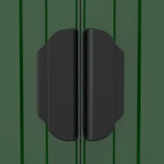 vidaXL Garden Shed Green Galvanized Steel Large Garden Shed - 75.6" x 75.2" x 87.8" image {6}