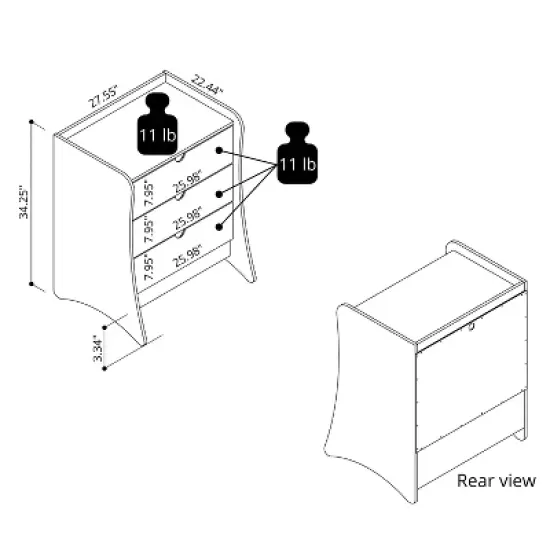 Manhattan Comfort 2pc Coney Dresser and Nightstand Bedroom Set image {4}