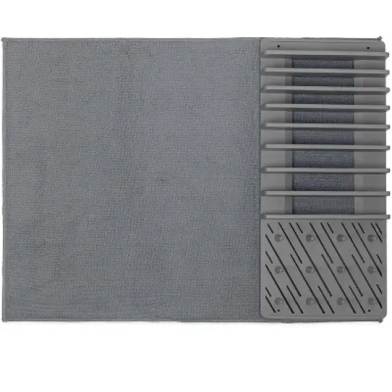 Home Mart Goods Plastic Dish Rack with Micro Fiber Drying Mat image {2}