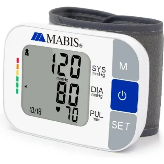 MABIS Universal Wrist Talking Blood Pressure Monitor, Visual BP Guide, 396 Reading Memory Storage for 4 Users, Protective Storage Case, FSA & HSA image {4}