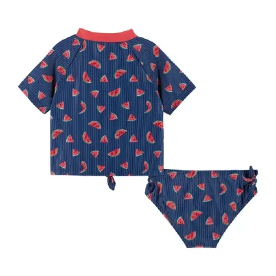 Andy & Evan Toddler  Short Sleeve Rashguard Set Blue, Size 3T image {1}